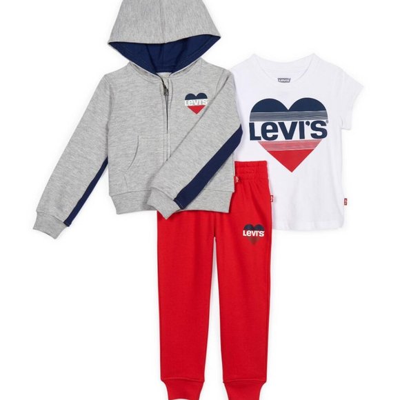 Levi's Other - Little Levi's Girls 3-Pc. Hooded Jacket, T-Shirt & Jogger Pants Set, 4T